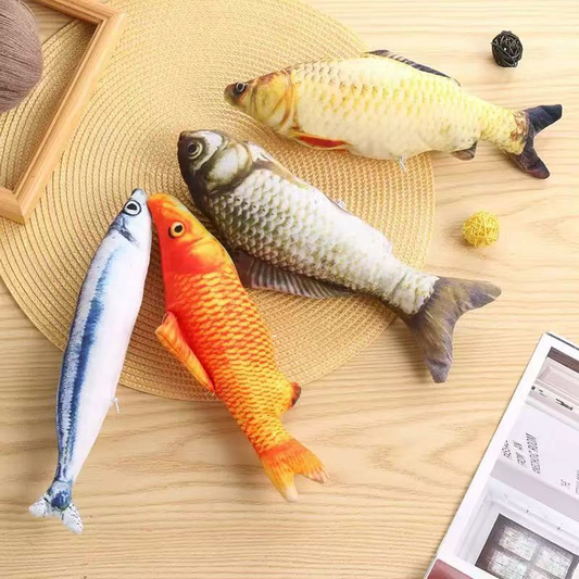 dealsforyouday, Petgravity Bitesized Realistic Flopping Fish Cat Toys, 3 Pack, Interactive Cat toys for All Breeds, Tap-Activated 3 Flapping Mode, Sardine/Saury/Yellow Croaker, 7.1 Inches, with Catnip, Rechargeable, Motion Sensor Interaction Pawvara