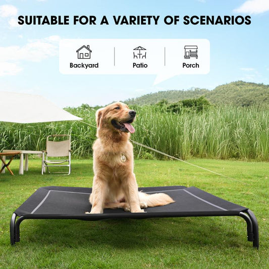 【VALUXE】Elevated Dog Bed for Large Dogs,Cooling Pet Cot with Breathable Mesh & Durable Frame,Easy to Clean Raised Pet Mats for Indoor & Outdoor Home Pawvara