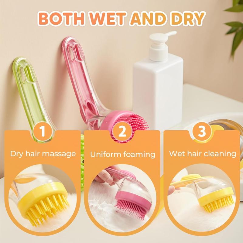 Pet Bath Brush 2 in 1 Dog Bath Brush with Built-in Shampoo Dispenser Multi-functional Dog Bath Brush for Long & Short Haired Dogs Cats Shower Pawvara