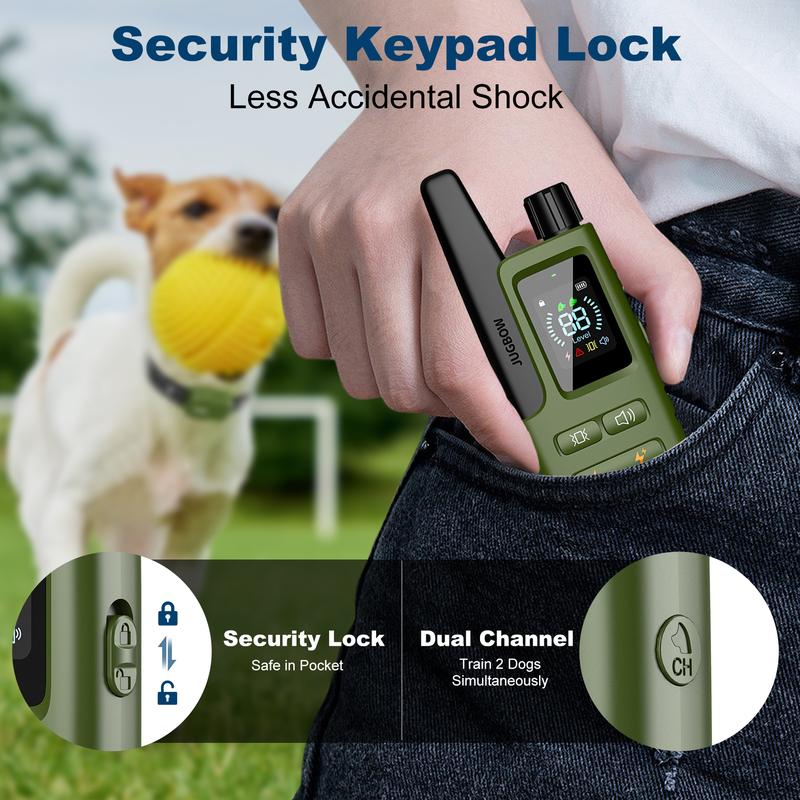 JUGBOW Dog Training Collar 4200FT Dog Training Behavior Aid, Remote IPX7 Waterproof with 4 Training Modes, Outdoor Rechargeable E-Collar DT61 Pawvara