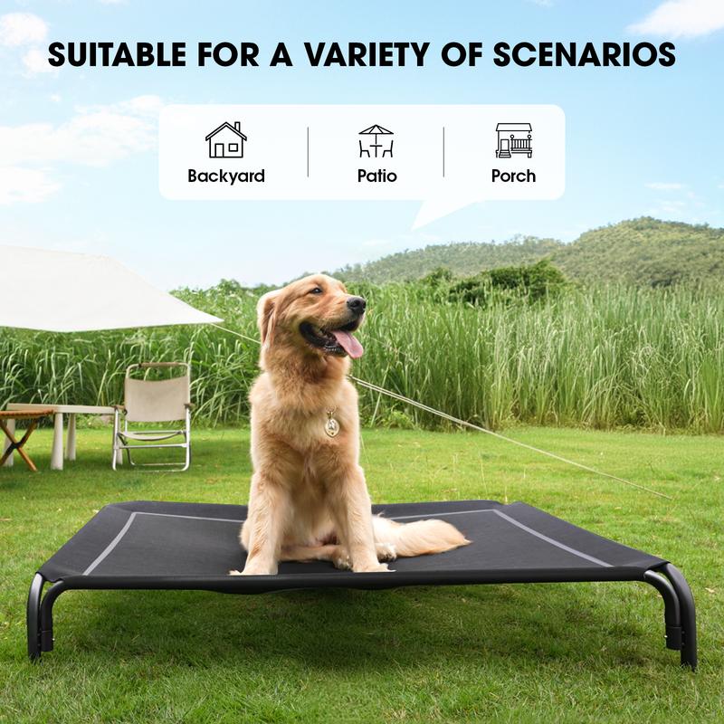 【VALUXE】Elevated Dog Bed for Large Dogs,Cooling Pet Cot with Breathable Mesh & Durable Frame,Easy to Clean Raised Pet Mats for Indoor & Outdoor Home Pawvara
