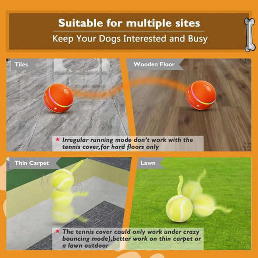 Interactive Dog Toys Dog Ball,[Newly Upgraded] Durable Motion Activated Automatic Rolling Ball Toys for/Small/Medium/Large Dogs,USB Rechargeable Springtok Pawvara
