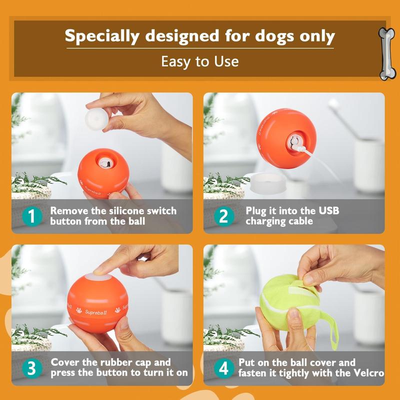 Interactive Dog Toys Dog Ball,[Newly Upgraded] Durable Motion Activated Automatic Rolling Ball Toys for/Small/Medium/Large Dogs,USB Rechargeable Springtok Pawvara
