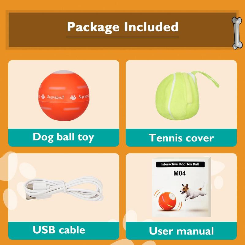 Interactive Dog Toys Dog Ball,[Newly Upgraded] Durable Motion Activated Automatic Rolling Ball Toys for/Small/Medium/Large Dogs,USB Rechargeable Springtok Pawvara