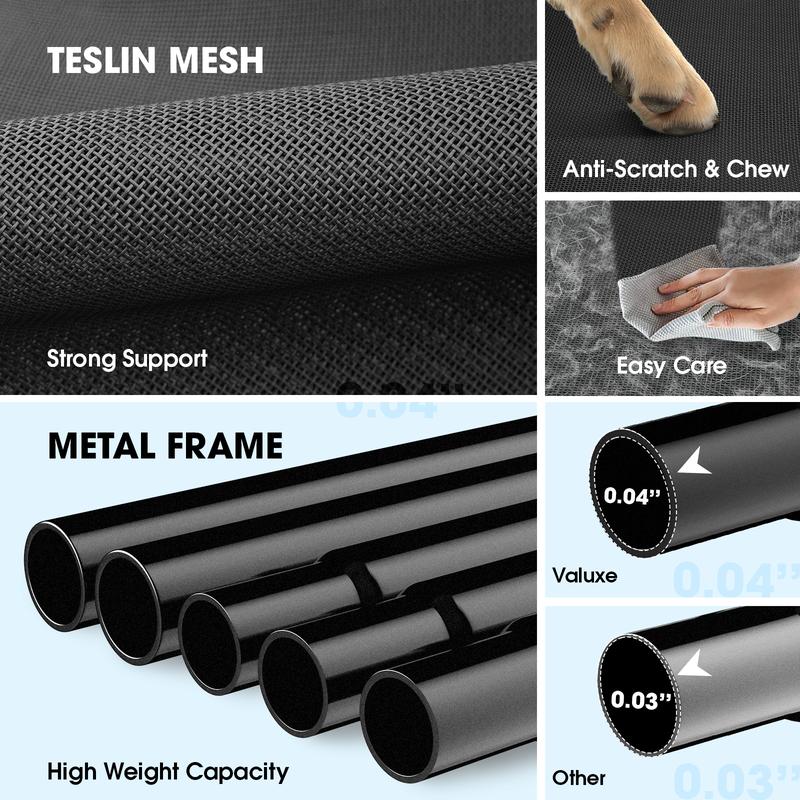 【VALUXE】Elevated Dog Bed for Large Dogs,Cooling Pet Cot with Breathable Mesh & Durable Frame,Easy to Clean Raised Pet Mats for Indoor & Outdoor Home Pawvara