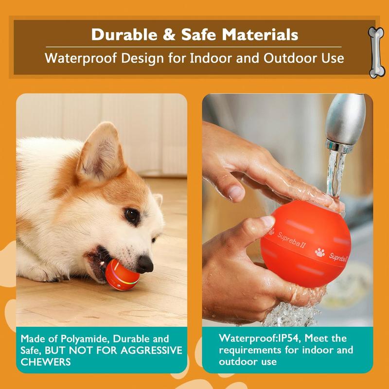 Interactive Dog Toys Dog Ball,[Newly Upgraded] Durable Motion Activated Automatic Rolling Ball Toys for/Small/Medium/Large Dogs,USB Rechargeable Springtok Pawvara