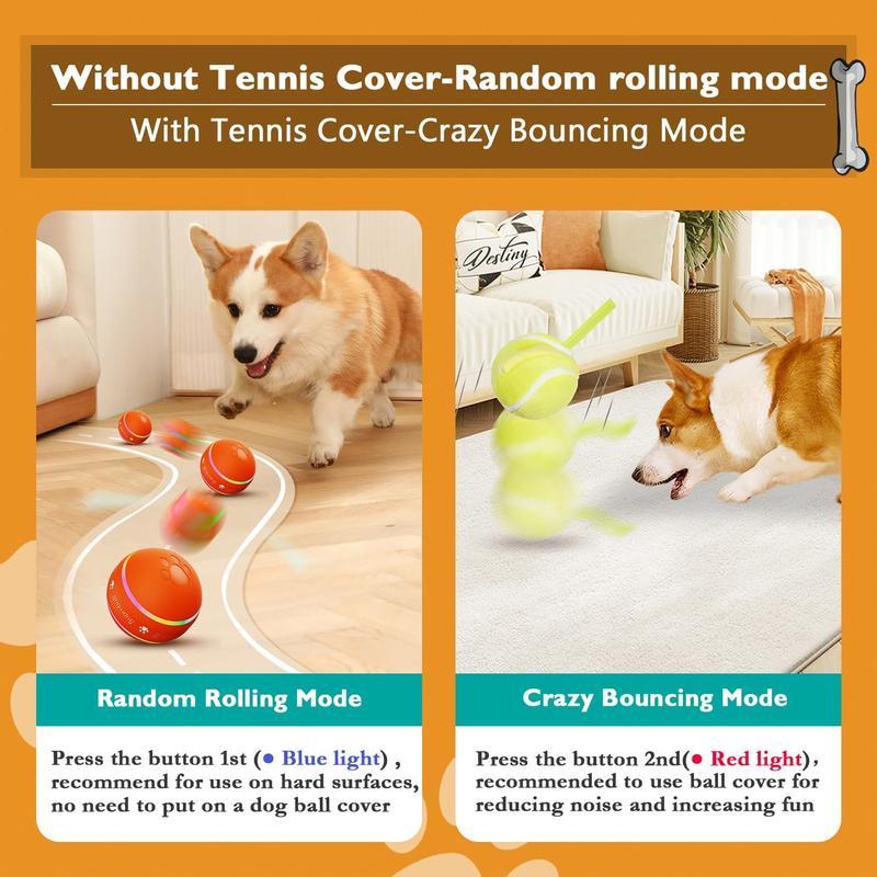 Interactive Dog Toys Dog Ball,[Newly Upgraded] Durable Motion Activated Automatic Rolling Ball Toys for/Small/Medium/Large Dogs,USB Rechargeable Springtok Pawvara